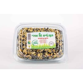 מארז כ-300 גרם. מכיל עדשים שחורות ועדשים ירוקות