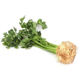 שורש סלרי. לרוב מגיע עם קצת עלים
