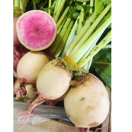 טעימה וקרקנצ'ית לא חריפה מידי. ירוק מבחוץ ואדום-סגול מבפנים