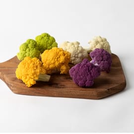 כ-400 ג' פרחי כרובית בלבד, לבן וסגול