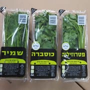 שילוב של: 1 פטרוזיליה, 1 כוסברה, 1 שמיר. בפיקוח הלכתי בנושא חרקים
