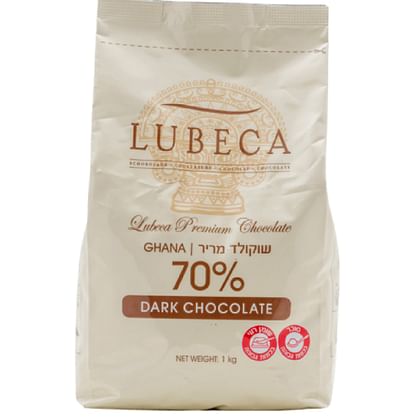 שבבי שוקולד מריר 70% קקאו לובקה 1 ק"ג