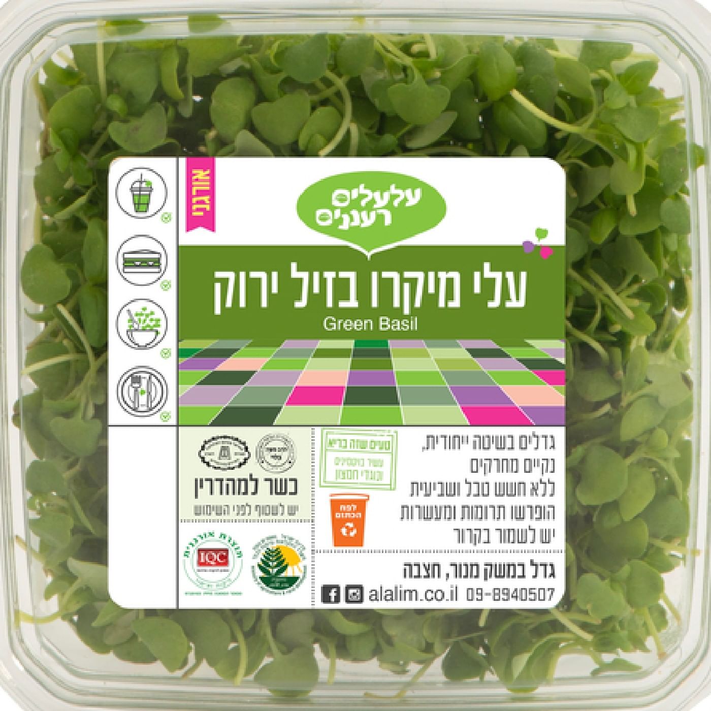 עלי מיקרו בזיל ירוק