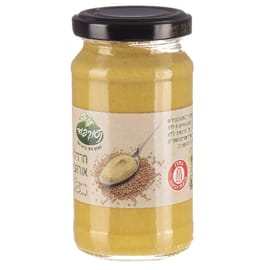 רכיבים: מים, זרעי חרדל (19%), חומץ, מלח ים, תבלינים, עשבי תיבול